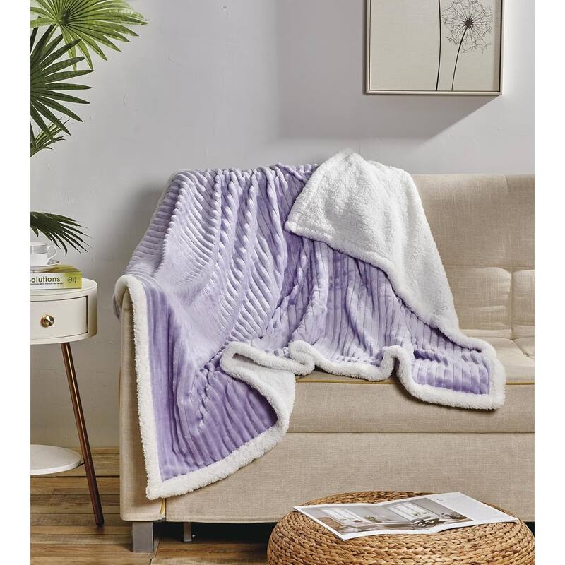 FAITH, HOPE, LOVE HOME DÉCOR Sherpa Corduroy Throw Blanket (50" x 60
